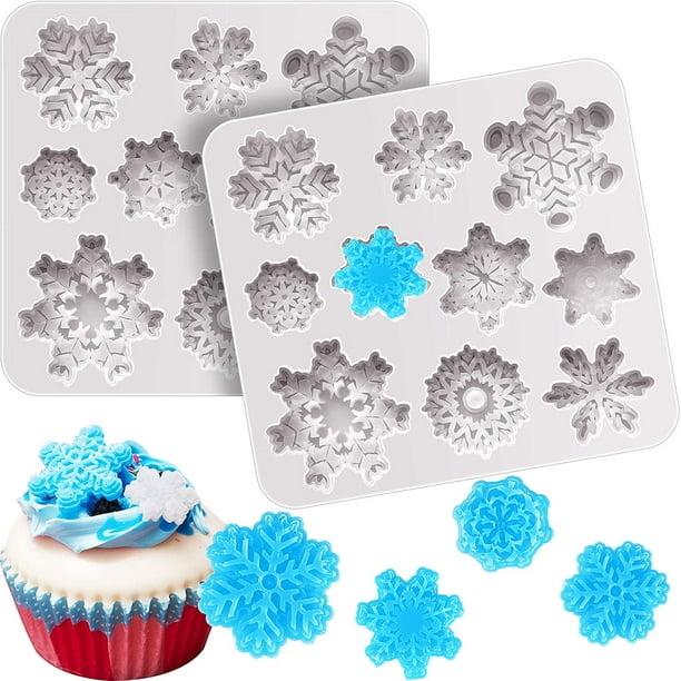 miniature snowflakes flexible Silicone mold for fondant polymer clay wax air dry